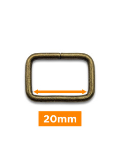 Rechteckige Schnalle - Bronze 20 mm
