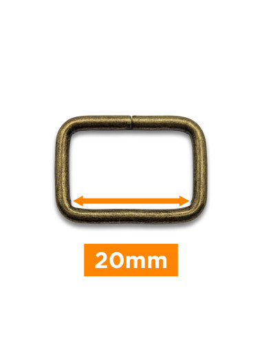 Rechteckige Schnalle - Bronze 20 mm