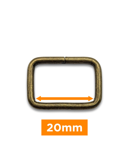 Rechteckige Schnalle - Bronze 20 mm