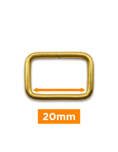 Rechteckige Schnalle - Gold 20 mm