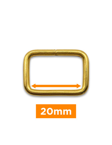 Rechteckige Schnalle - Gold 20 mm