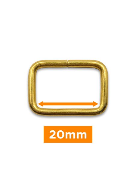 Rechteckige Schnalle - Gold 20 mm