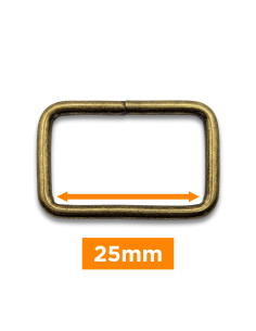 Rechteckige Schnalle - Bronze 25 mm