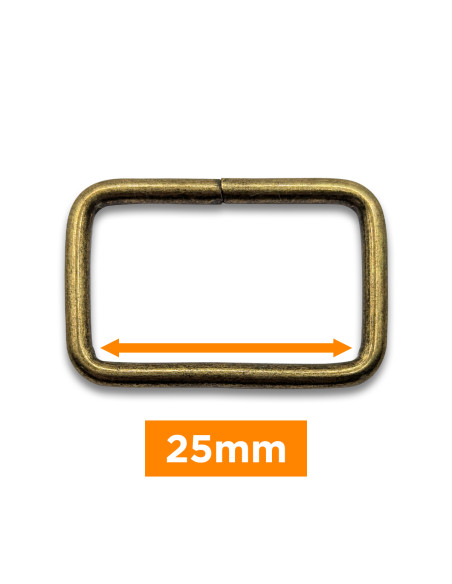 Rechteckige Schnalle - Bronze 25 mm