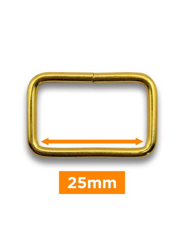 Rechteckige Schnalle - Gold 25 mm