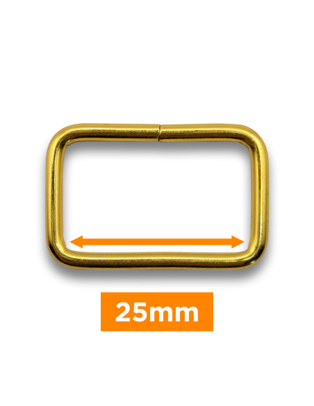 Rechteckige Schnalle - Gold 25 mm