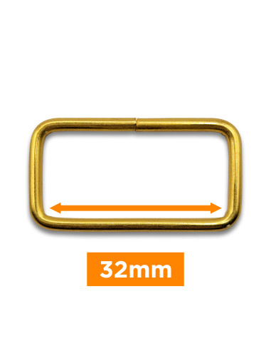 Rechteckige Schnalle - Gold 32 mm