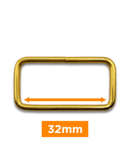 Rechteckige Schnalle - Gold 32 mm