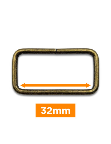 Rechteckige Schnalle - Bronze 32 mm