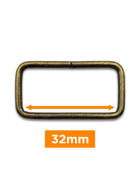 Rechteckige Schnalle - Bronze 32 mm