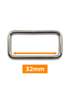 Rechteckige Schnalle - Silber 32 mm