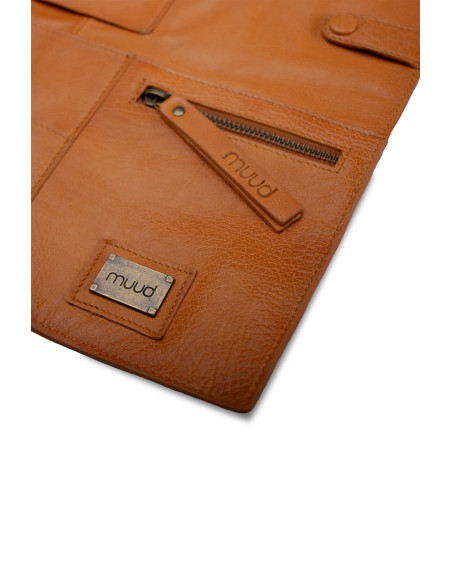 Etui de rangement en cuir pour aiguilles circulaires Muud Stockholm XL - Whisky