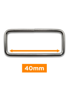 Rechteckige Schnalle - Silber 40 mm