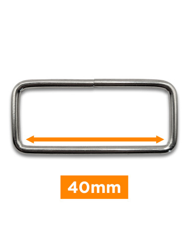 Rechteckige Schnalle - Silber 40 mm