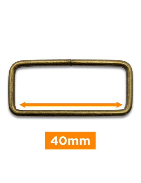 Rechteckige Schnalle - Bronze 40 mm