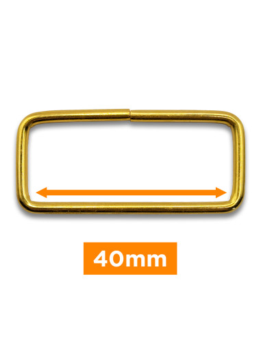 Rechteckige Schnalle - Gold 40 mm