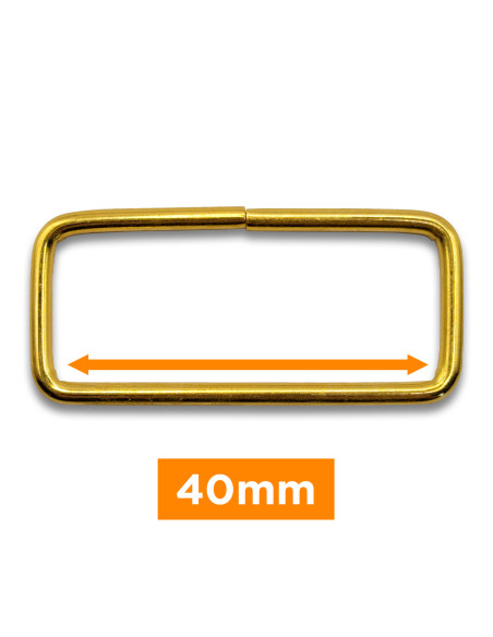 Rechteckige Schnalle - Gold 40 mm