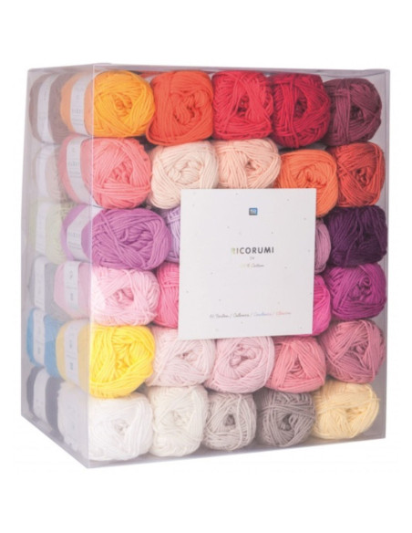 Set mit 60 Ricorumi Baumwollknäueln