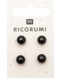 Karte mit 4 Augen 8,5 mm schwarz Ricorumi