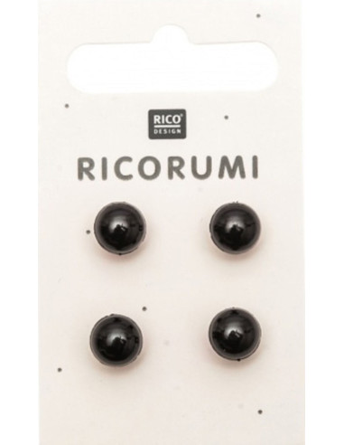 Karte mit 4 Augen 8,5 mm schwarz Ricorumi