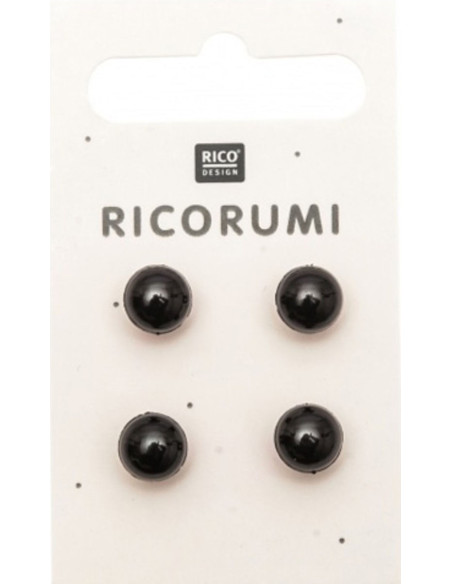 Karte mit 4 Augen 8,5 mm schwarz Ricorumi