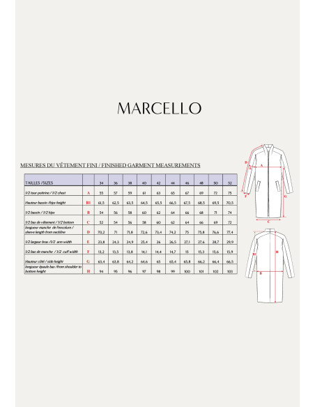 Mantelschnittmuster Marcello - Maison Fauve