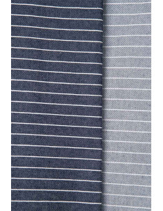 Denimstoff Breite Streifen Mittelblau - Atelier Brunette 2