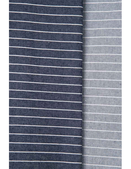 Denimstoff Wide Stripes Mid Blue - Atelier Brunette