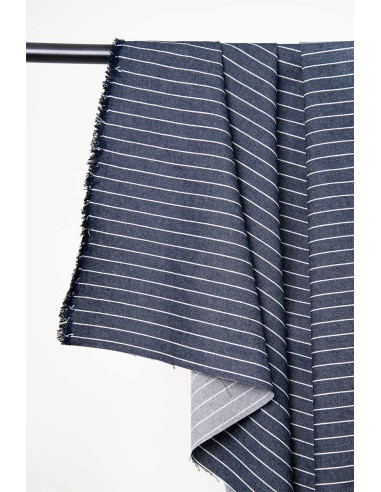 Denimstoff Wide Stripes Mid Blue - Atelier Brunette