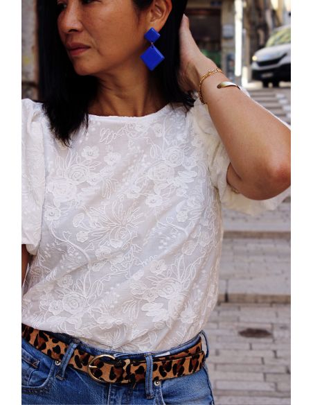 Weißer Alba Lochstickerei-Stoff - My Dress Made