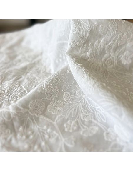 Weißer Alba Lochstickerei-Stoff - My Dress Made