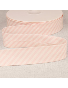Pastellstreifen Schrägband - Rosa