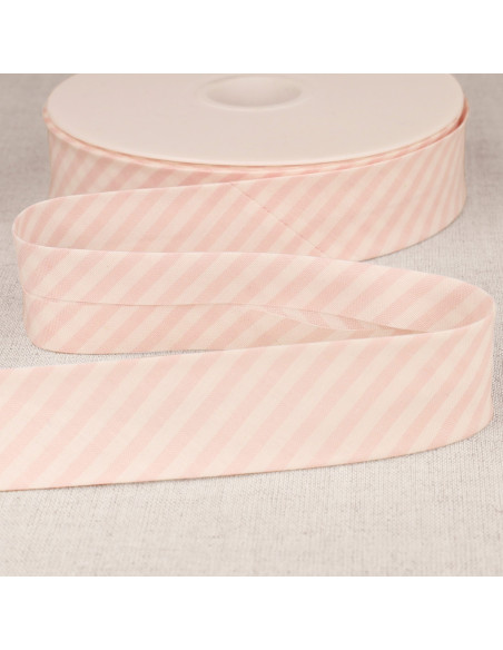 Pastellstreifen Schrägband - Rosa
