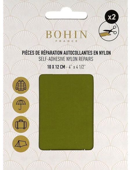 Selbstklebende Nylon-Reparaturflicken Bohin - Blattgrün