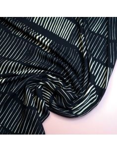 Viskose-Twill-Stoff Sticks - Schwarz