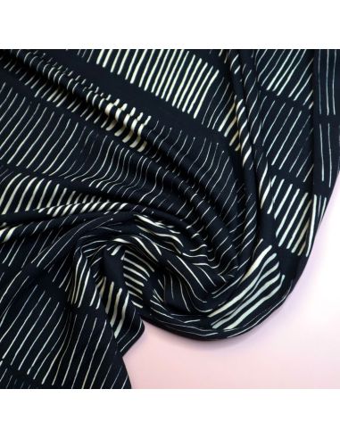 Viskose-Twill-Stoff Sticks - Schwarz