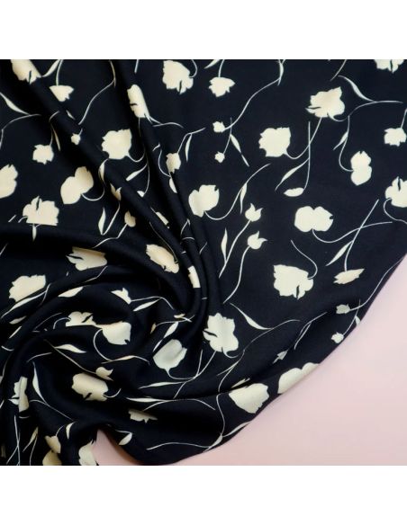 Twill-Viskose-Stoff Poppy - Schwarz