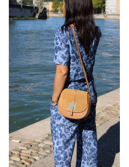 Flammierter Viskosestoff Denim Leopard - My Dress Made