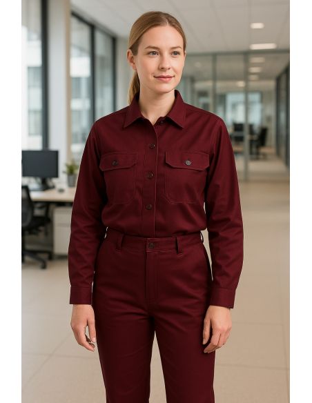 Twill-Arbeitsgewebe - Weinrot