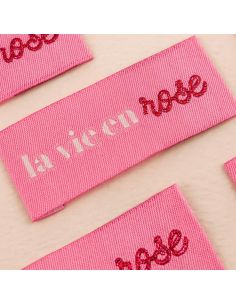 Set von 4 Aufnähetiketten - La vie en rose 2