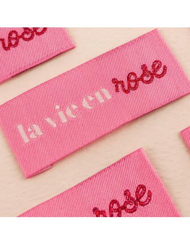 Set von 4 Aufnähetiketten - La vie en rose