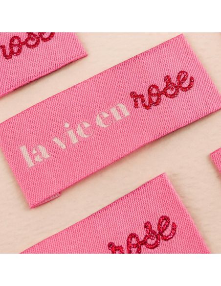 Set von 4 Aufnähetiketten - La vie en rose