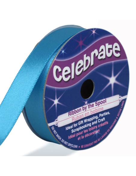 Satinband Celebrate türkisblau - 13 mm x 6 Meter