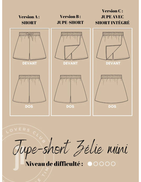 Patron de jupe et short Zélie mini - Joli Lab