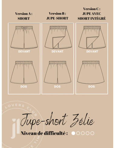 Zélie Rock- und Shorts-Schnittmuster - Joli Lab