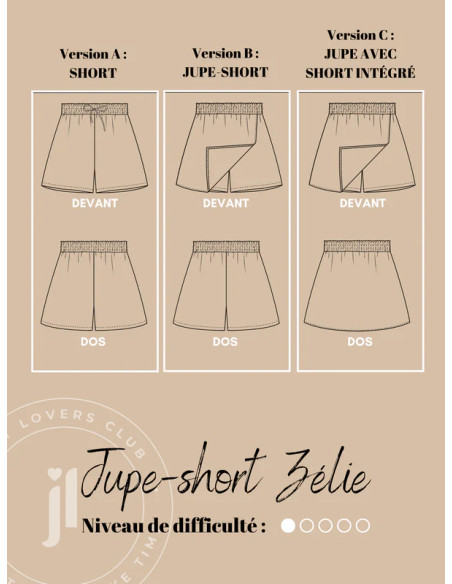 Zélie Rock- und Shorts-Schnittmuster - Joli Lab