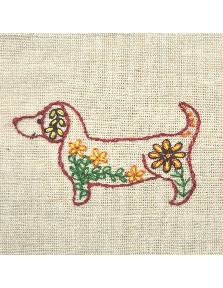 Wasserlösliche Stickerei-Transferblätter - Folkloristische Hunde