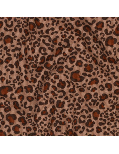 Rippenstrick-Jersey-Stoff aus Baumwolle - Beige Leopard 2