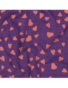 Sweatshirtstoff mit Herzen - Violett