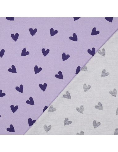 Lavendel Flanellstoff - Feigenherzen